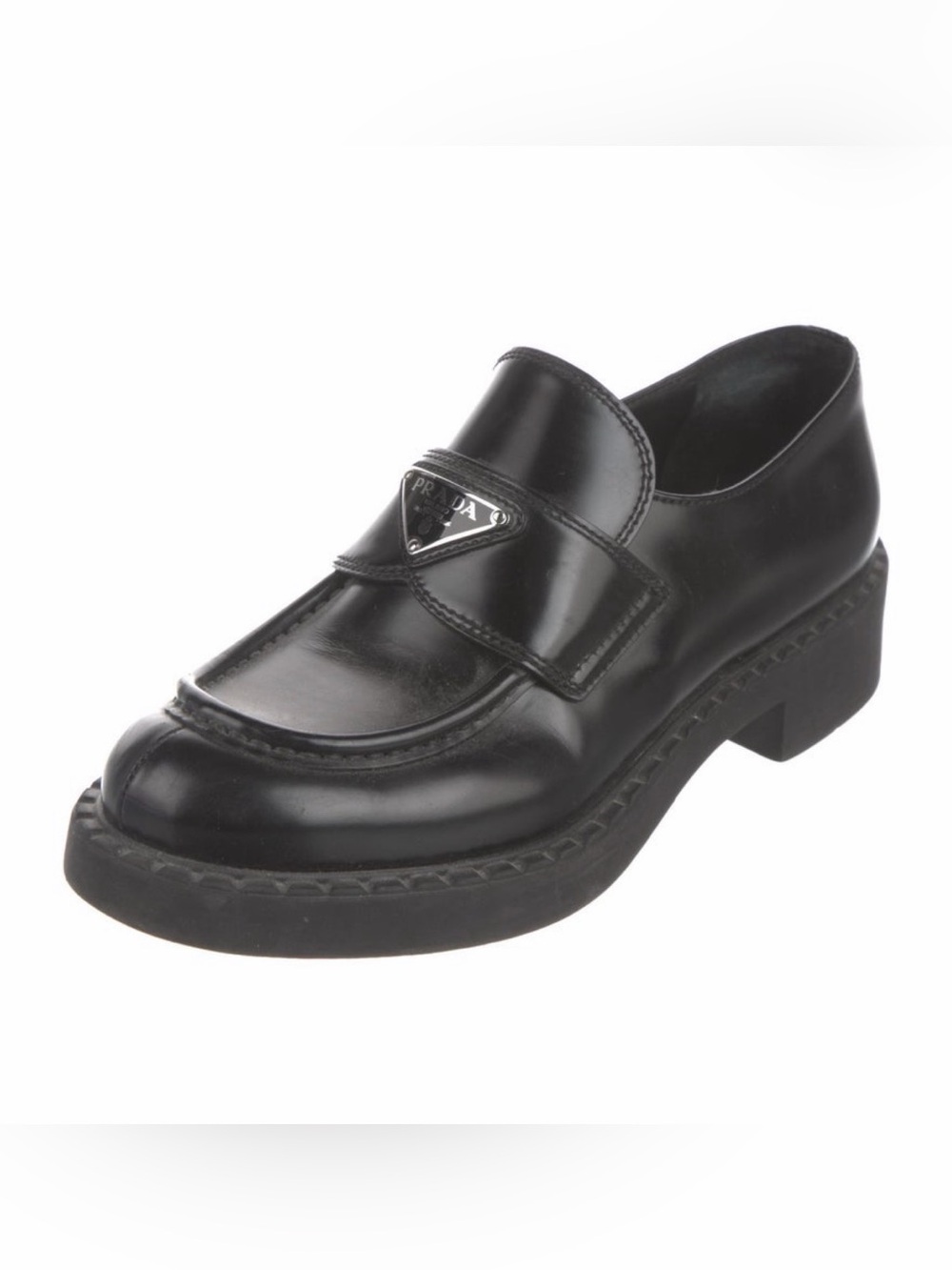 Prada Black Platform Loafers